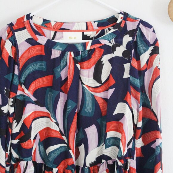 Anthropologie x Meave Cheyenne Peplum Birds Print Blouse - Size Small NEW NWT - Picture 3 of 5